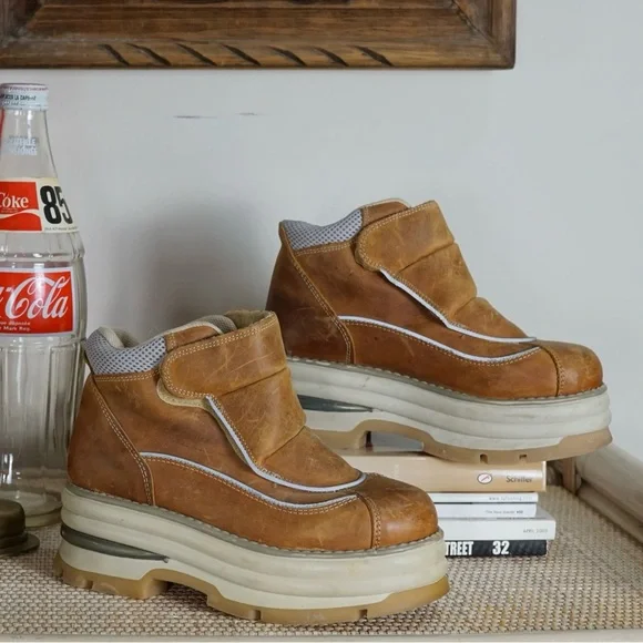 Y2k carthesian Leather chunky lug platform boots - Picture 1 of 6